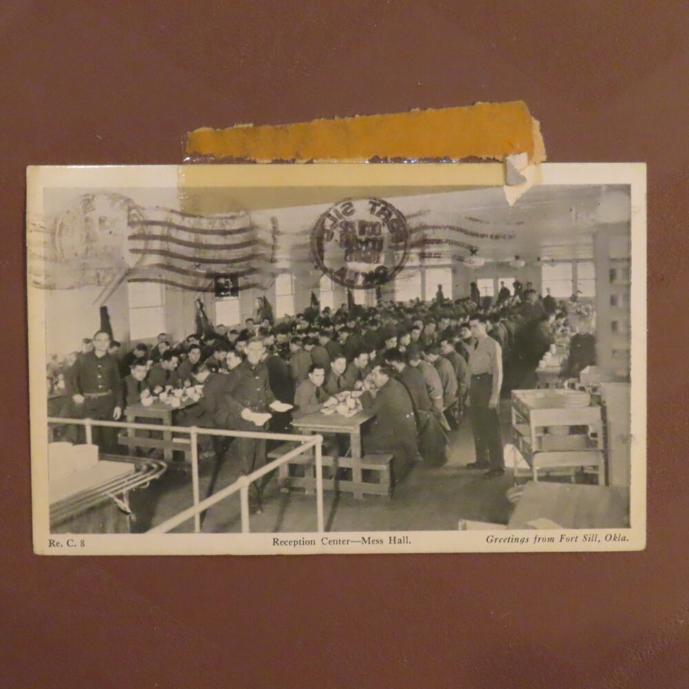 1941 Fort Ft. Sill OK Mess Hall Reception Center Army WWII Vintage Postcard
